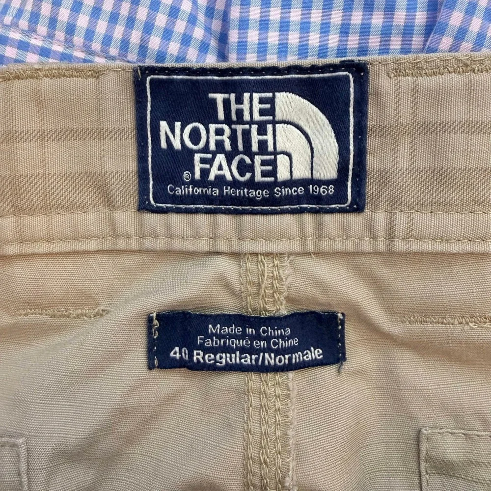 The North Face Cargo Shorts Mens 40 Tan Plaid Gorpcore Hiking Outdoor Utility